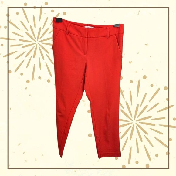New York & Company Bold Red Ankle  Pants EUC - Picture 1 of 6